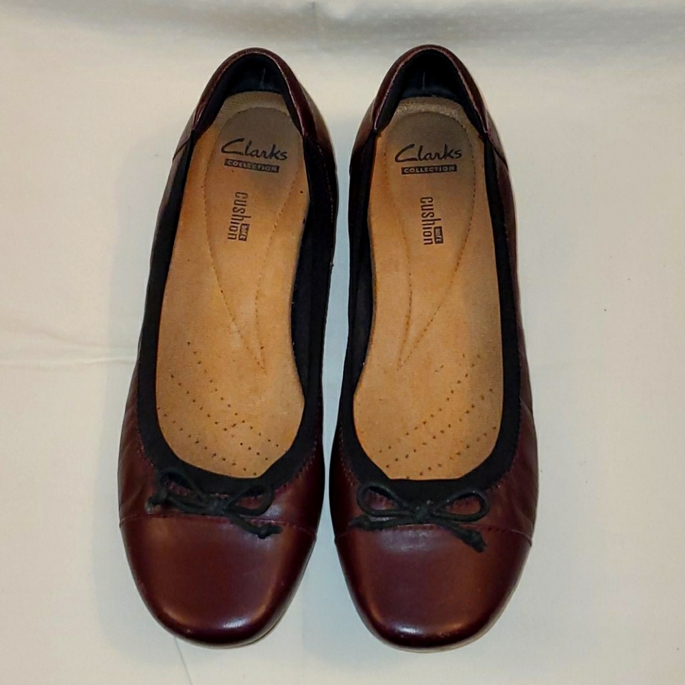 Clarks Blanche Nora Ballet Flat Burgundy Sz 8